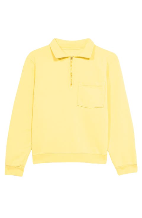 Woven Zip-Up Sweatshirt