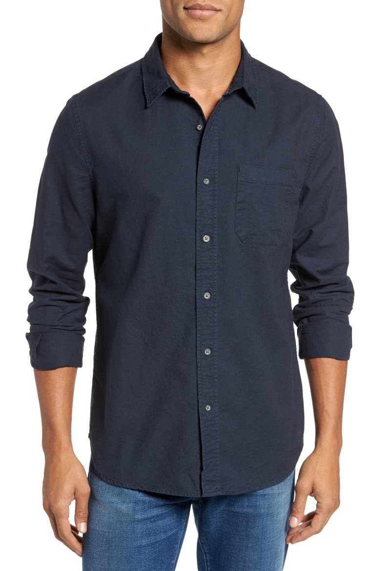 Caleb Slim Fit Twill Sport Shirt, Main, color, 5 YEARS PIGMENT MIDNIGHT