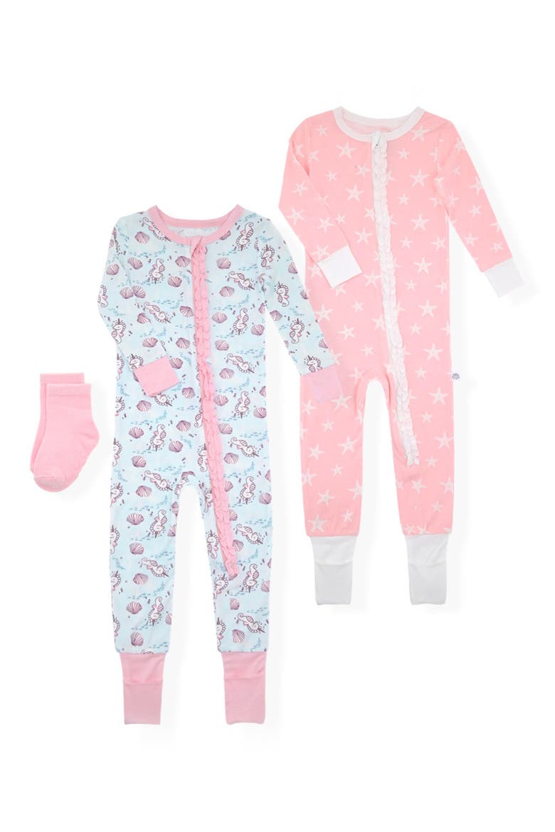 Assorted 2-Pack Pajamas & Socks Set, Main, color, AQUA