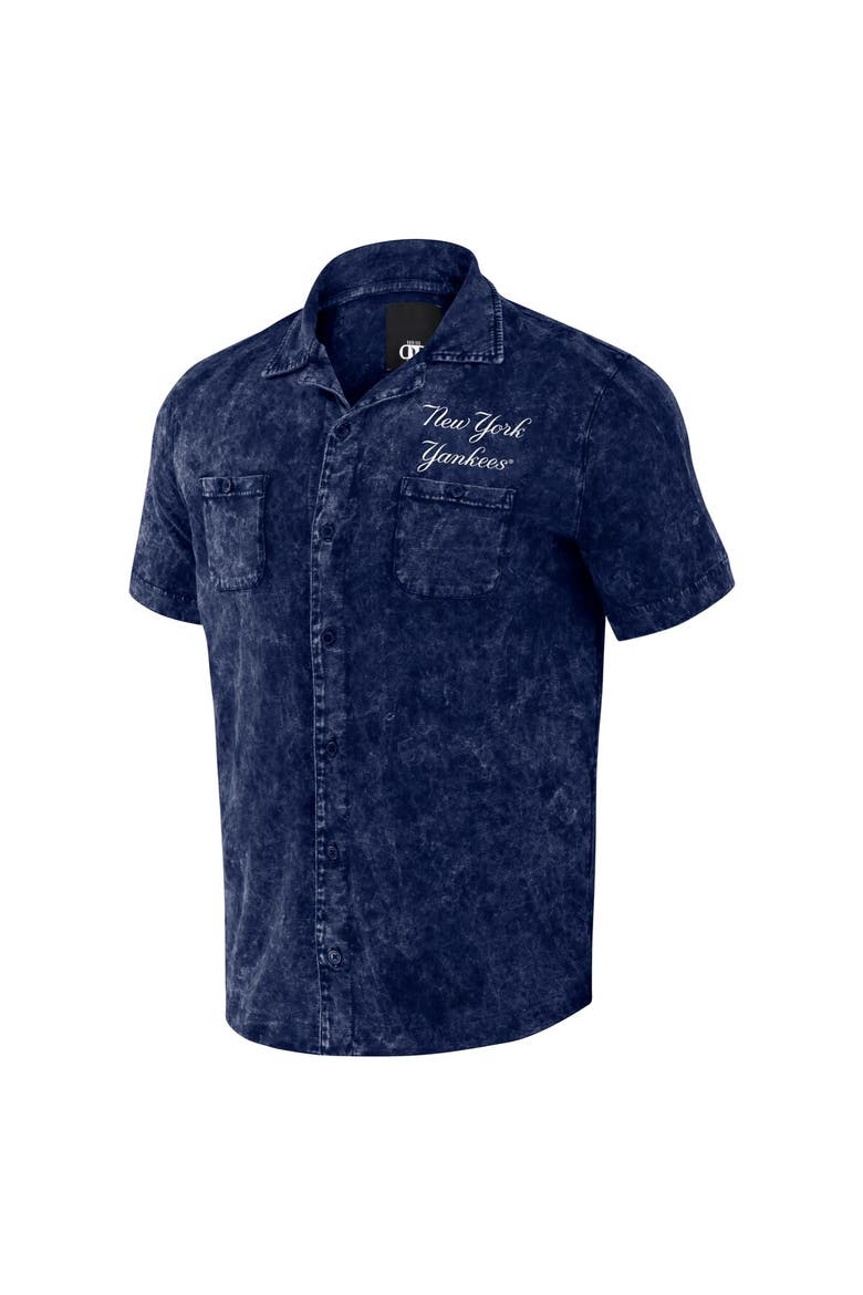 Men's Darius Rucker Collection by Fanatics  Navy New York Yankees Denim Team Color Button-Up Shirt, Alternate, color, Navy