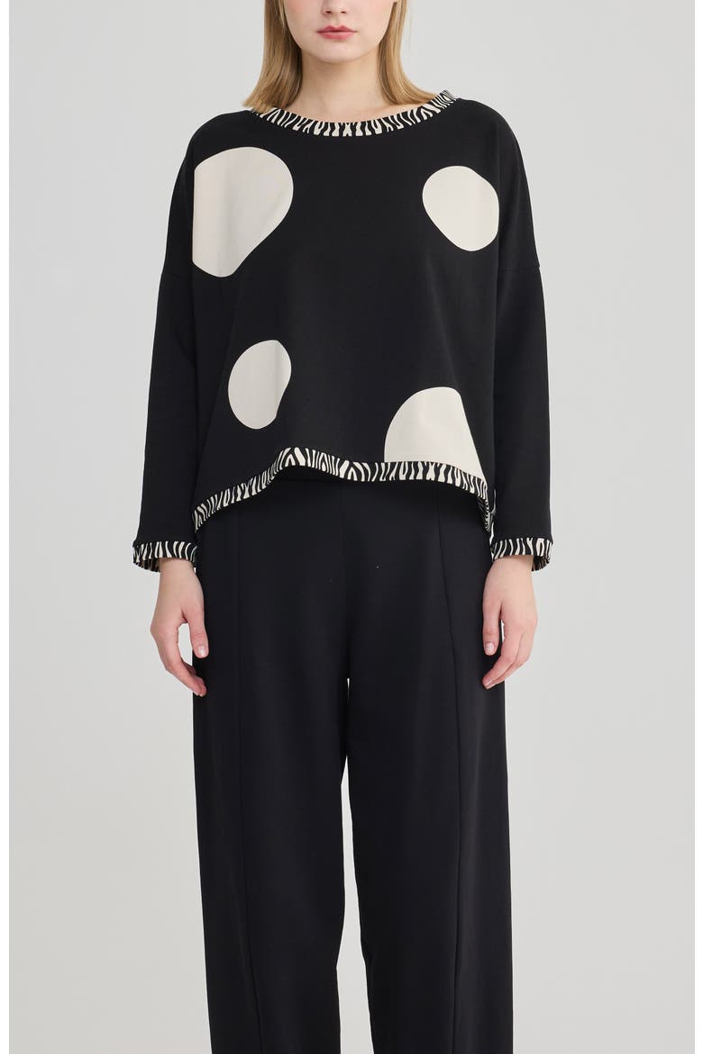 Asta Printed Cotton Jersey Top, Alternate, color, Polka Dots