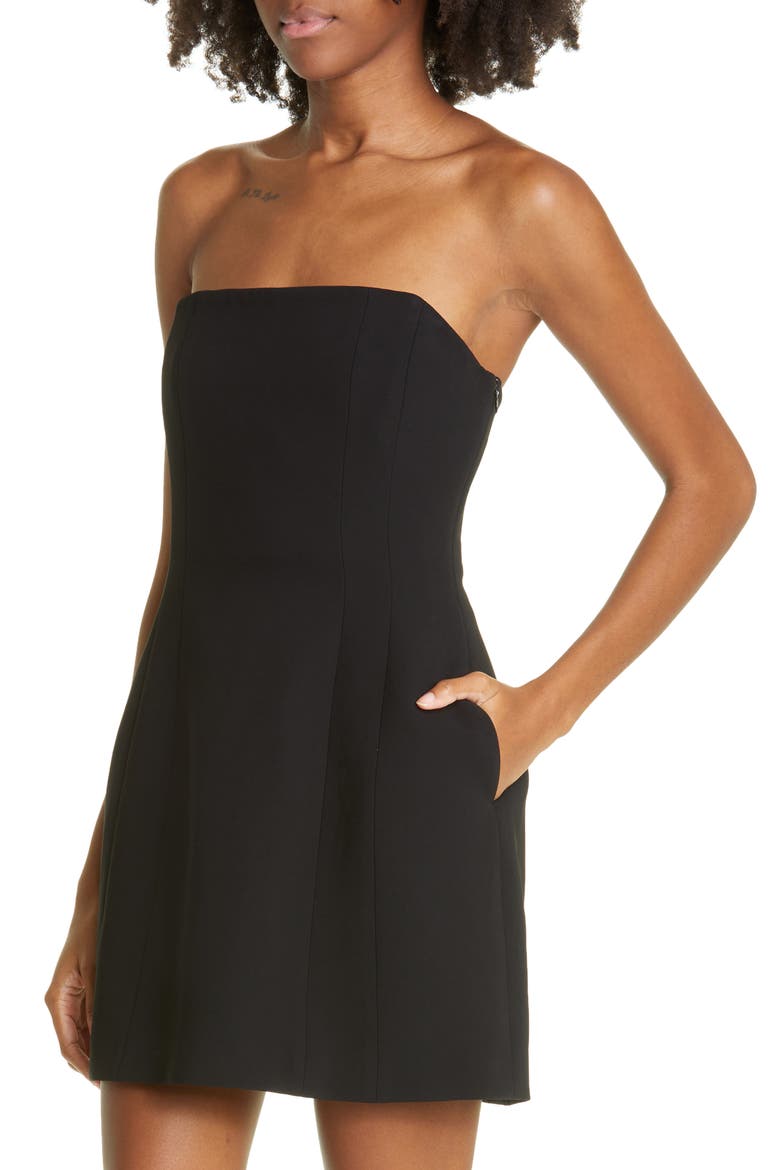 Elsie Strapless Minidress, Alternate, color, BLACK