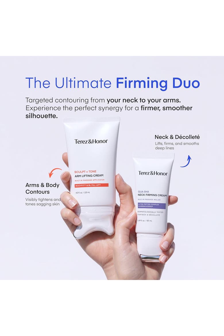 Gua Sha Neck Firming Cream with Sculpt + Tone Arm Cream Duo, Alternate, color, No Color