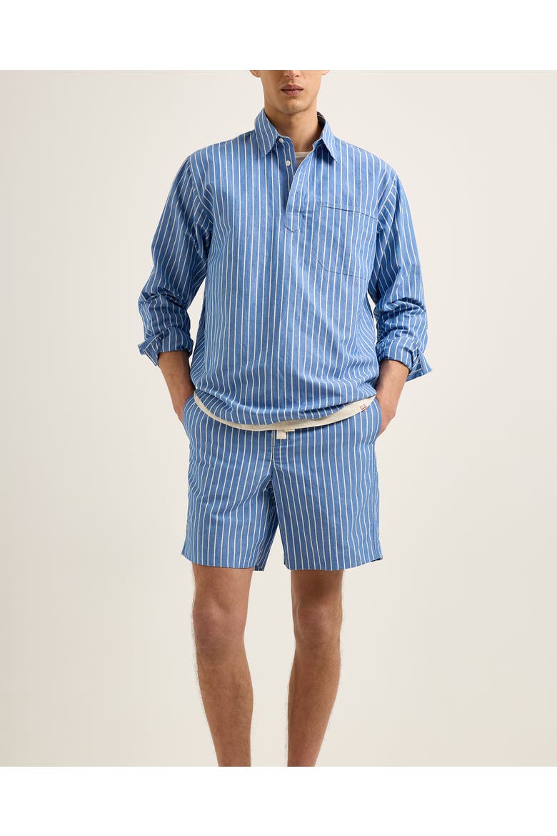 Alex Deckchair Stripe Relaxed-Fit Shorts, Main, color, CATALINA BLUE/WHITE SAND