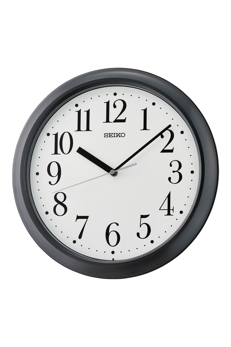 Yori Office Wall Clock, Main, color, METALLIC BLACK