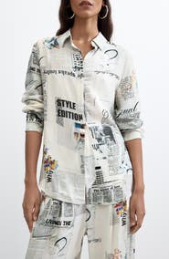 Desigual Graphic Print Button-Up Shirt