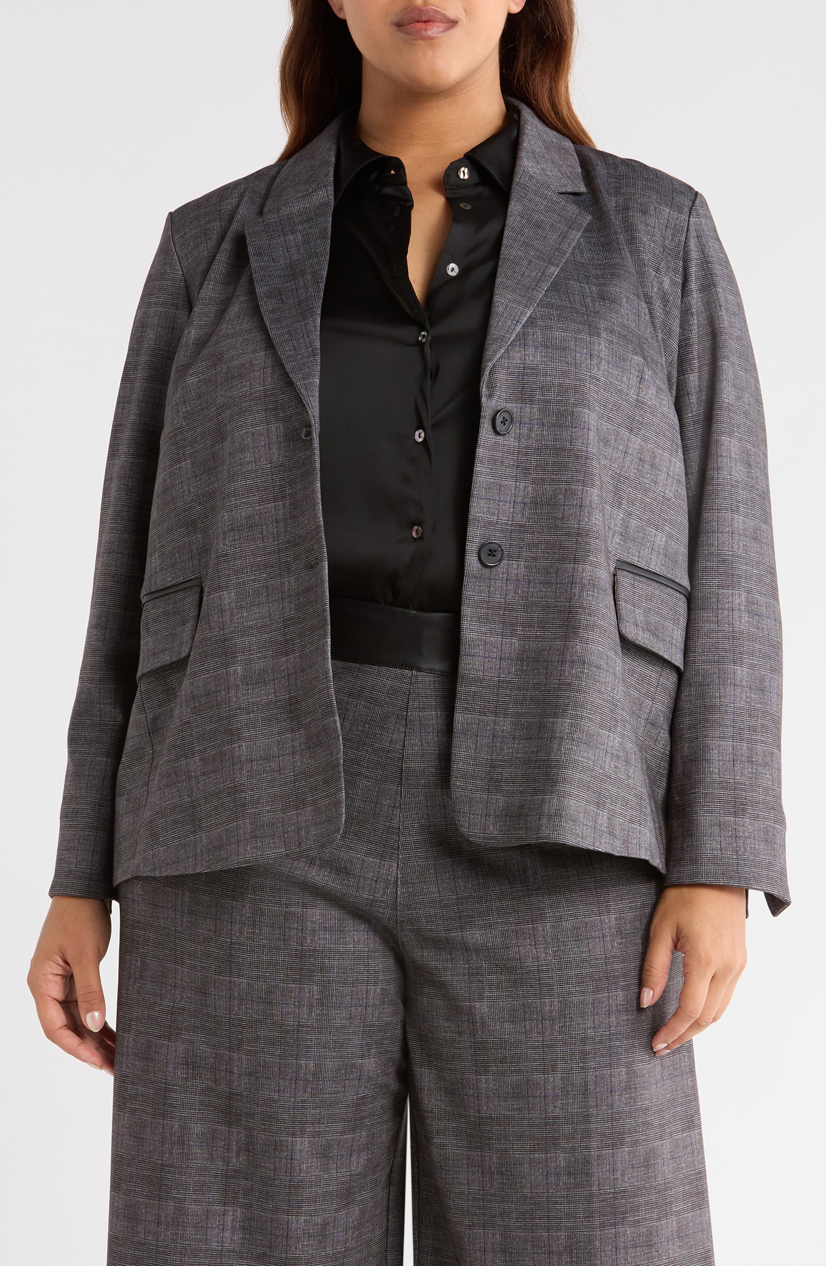 Everest Glen Plaid Ponte Blazer