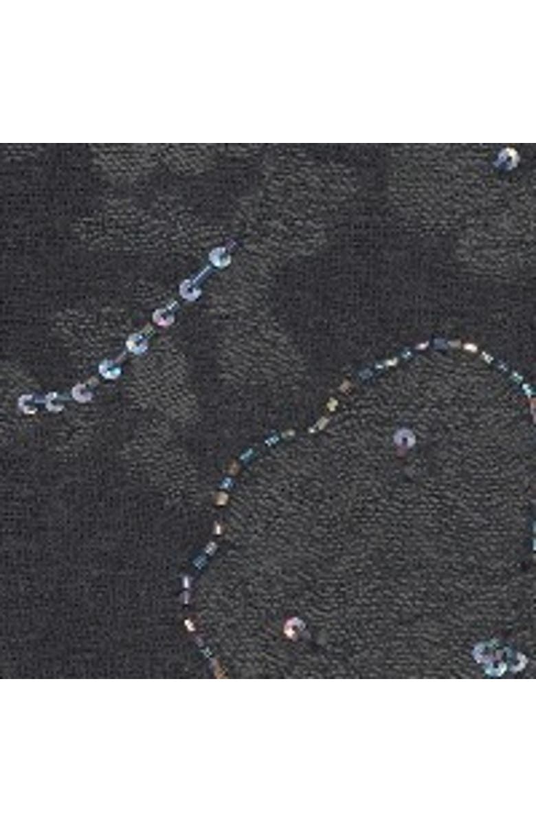 GERARD DAREL Rosetta Sequin Embroidered Floral Scarf, Alternate, color, Black