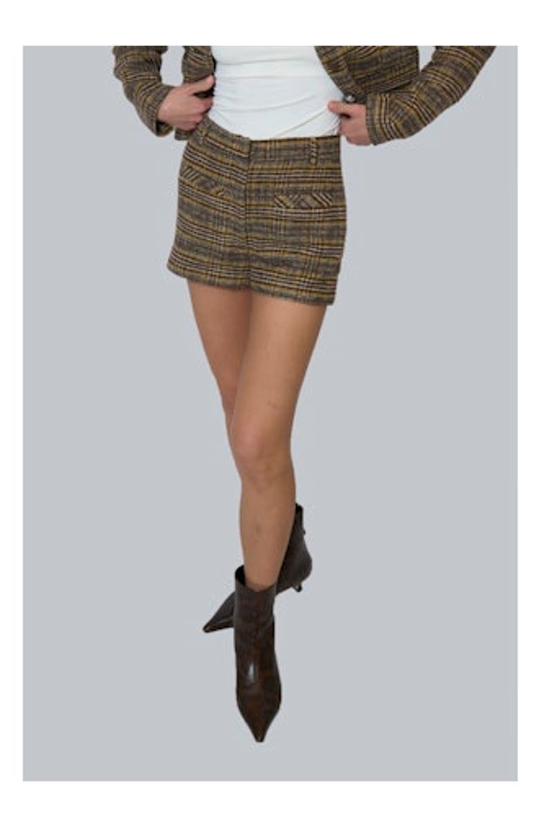 Central Park West Billie Plaid Micro Short, Main, color, 