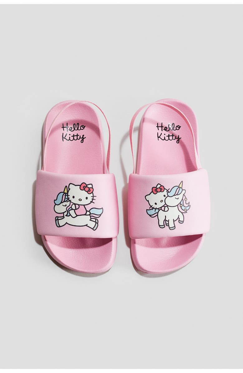 H&M Pool slide shoes, Main, color, Light Pink/Hello Kitty