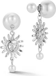 SPHERA MILANO Faux Pearl Sun Drop Earrings