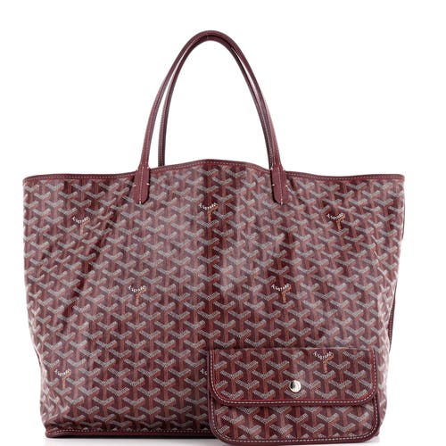 Pre-owned Goyard  Goyard Anjou Reversible Tote Coated Canvas Gm In Red
