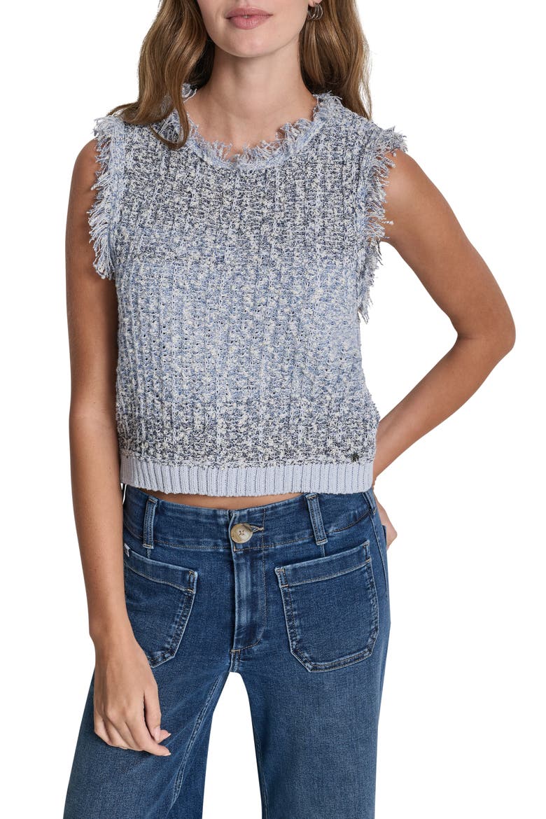 Sleeveless Knit Top, Main, color, FROST BLUE COMBO