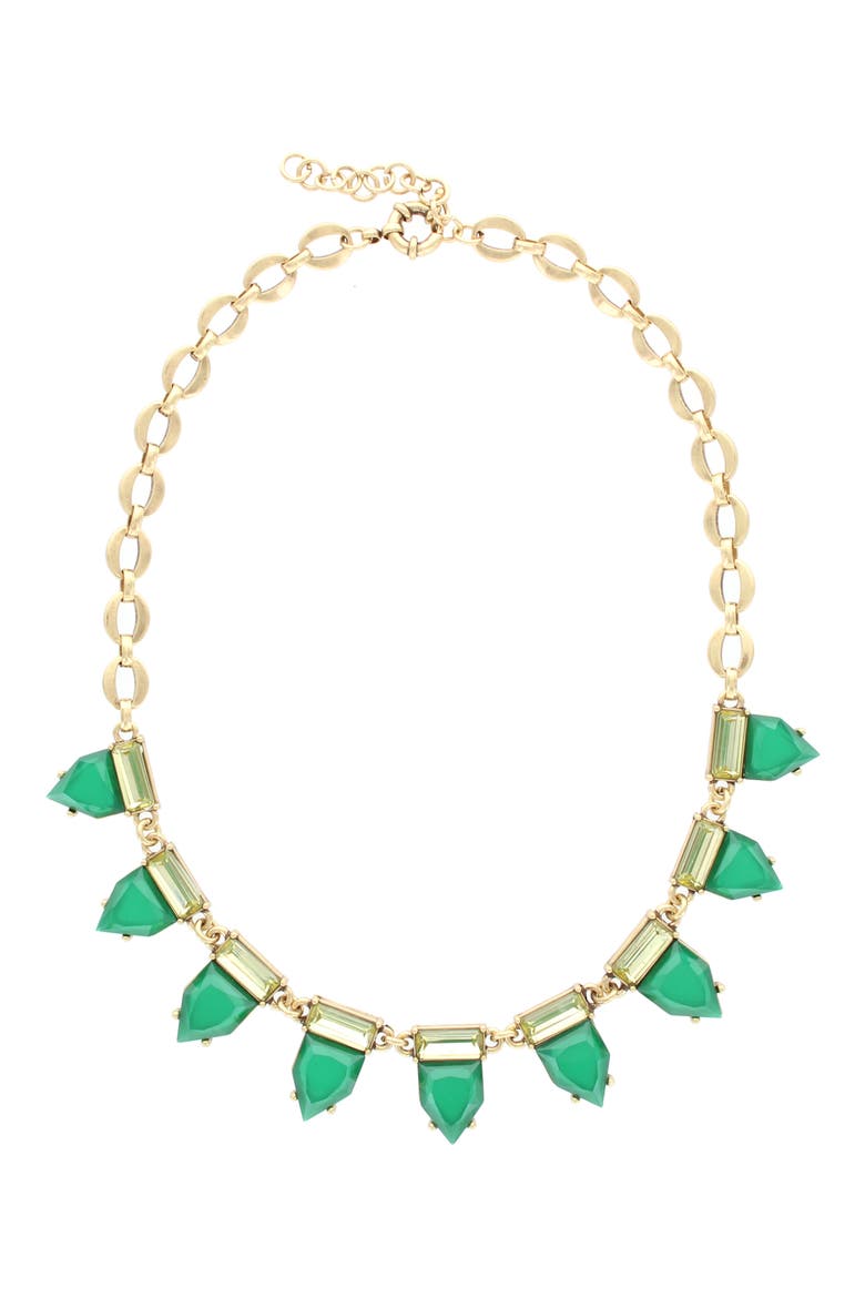 Chyenne Frontal Necklace, Alternate, color, BURNISHED GOLD / GREEN