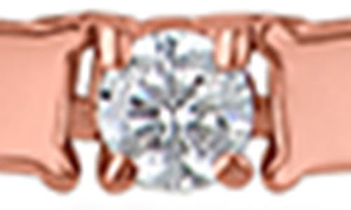 Cz By Kenneth Jay Lane Round Cubic Zirconia Station Tennis Necklace In Clear Rose Gold