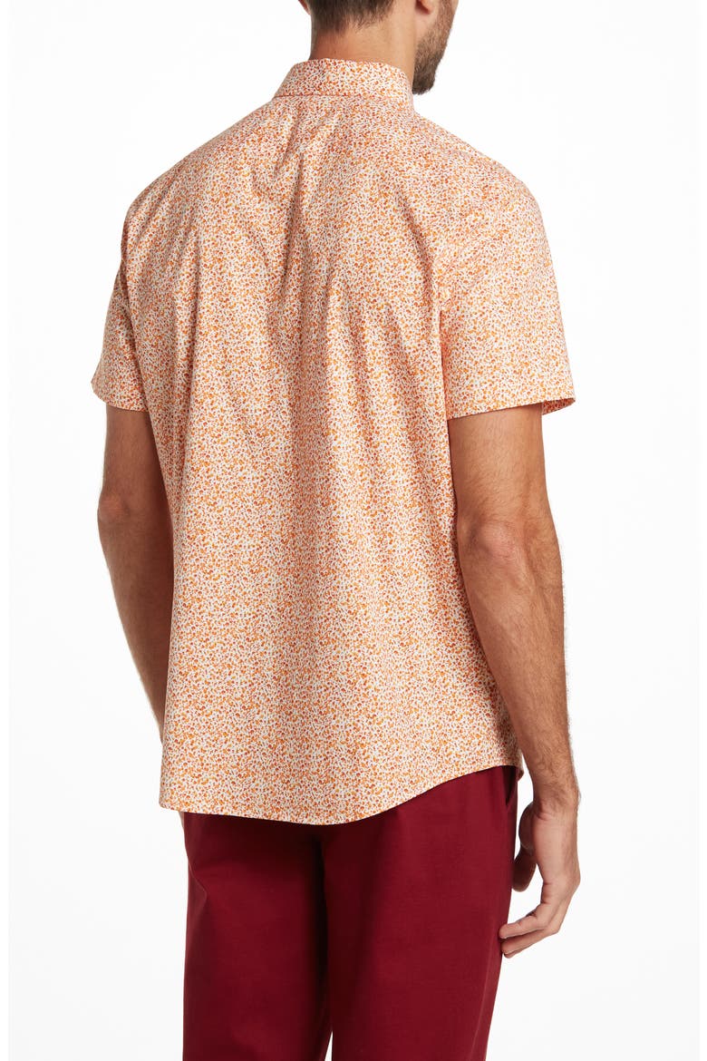 Short Sleeve Ditsy Floral Button-Up Shirt, Alternate, color, BRIGHT WHITE