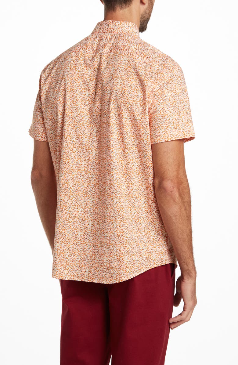 Original Penguin Short Sleeve Ditsy Floral Button-Up Shirt, Alternate, color,