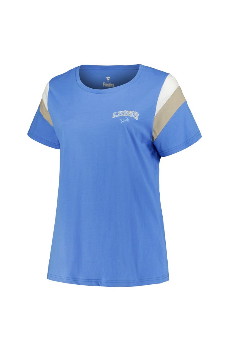 FANATICS Women's Fanatics Branded Aidan Hutchinson Blue Detroit Lions Plus Size Sleeve Stripe Name & Number T-Shirt, Alternate, color,
