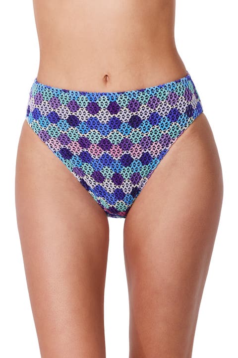 Retro Riviera High Waist Netted Crochet Swim Bottom