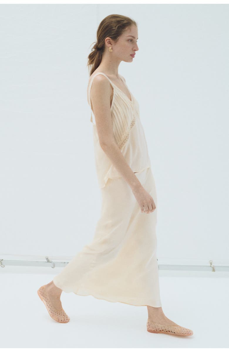 H&M Viscose-blend Slip Skirt, Alternate, color, Light Beige