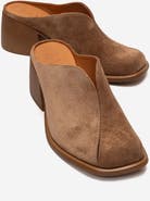 Forever & Always Shoes Ardent Leather Block Heel Mule