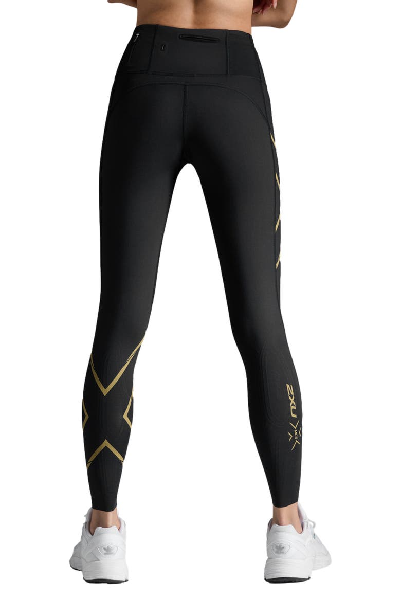2XU Light Speed Mid-Rise CompShort, Alternate, color, Black/Gold Reflective