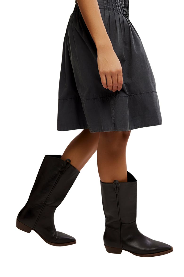 Peyton Pintuck Pleat Midi Skirt, Alternate, color, WASHED BLACK