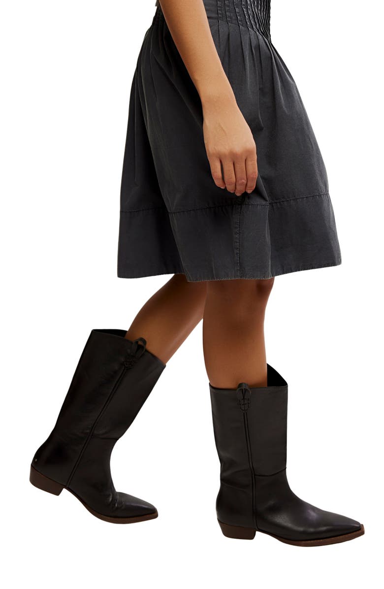 Free People Peyton Pintuck Pleat Midi Skirt, Alternate, color, Washed Black