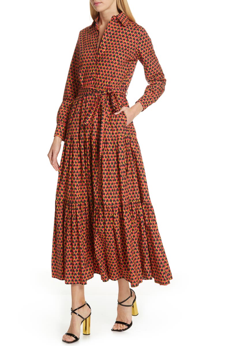 La DoubleJ Bellini Print Poplin Maxi Dress, Alternate, color,
