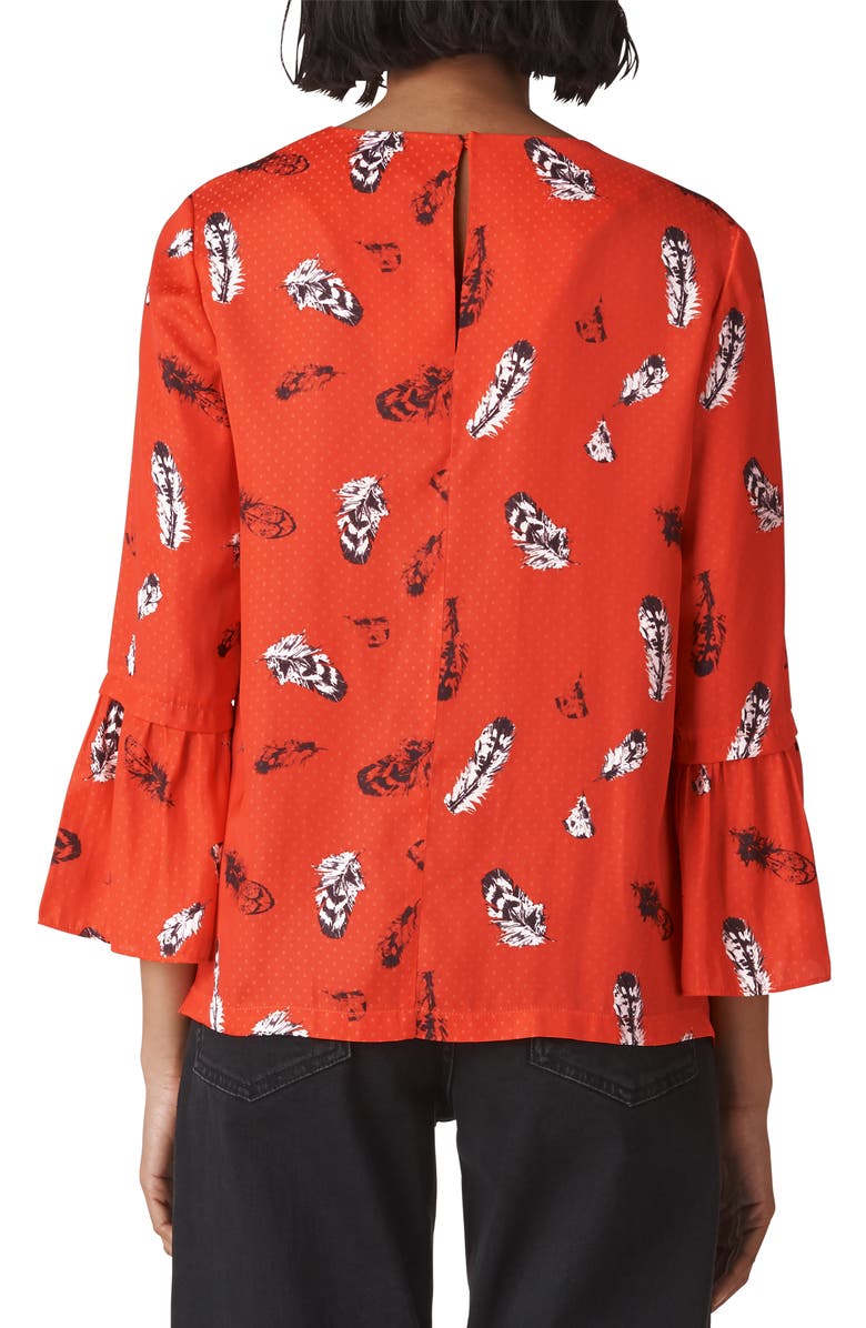 Whistles Millie Feather Print Top, Alternate, color, 