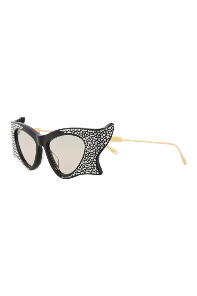 51mm Winged Cat Eye Sunglasses, Alternate, color, BLACK GOLD YELLOW