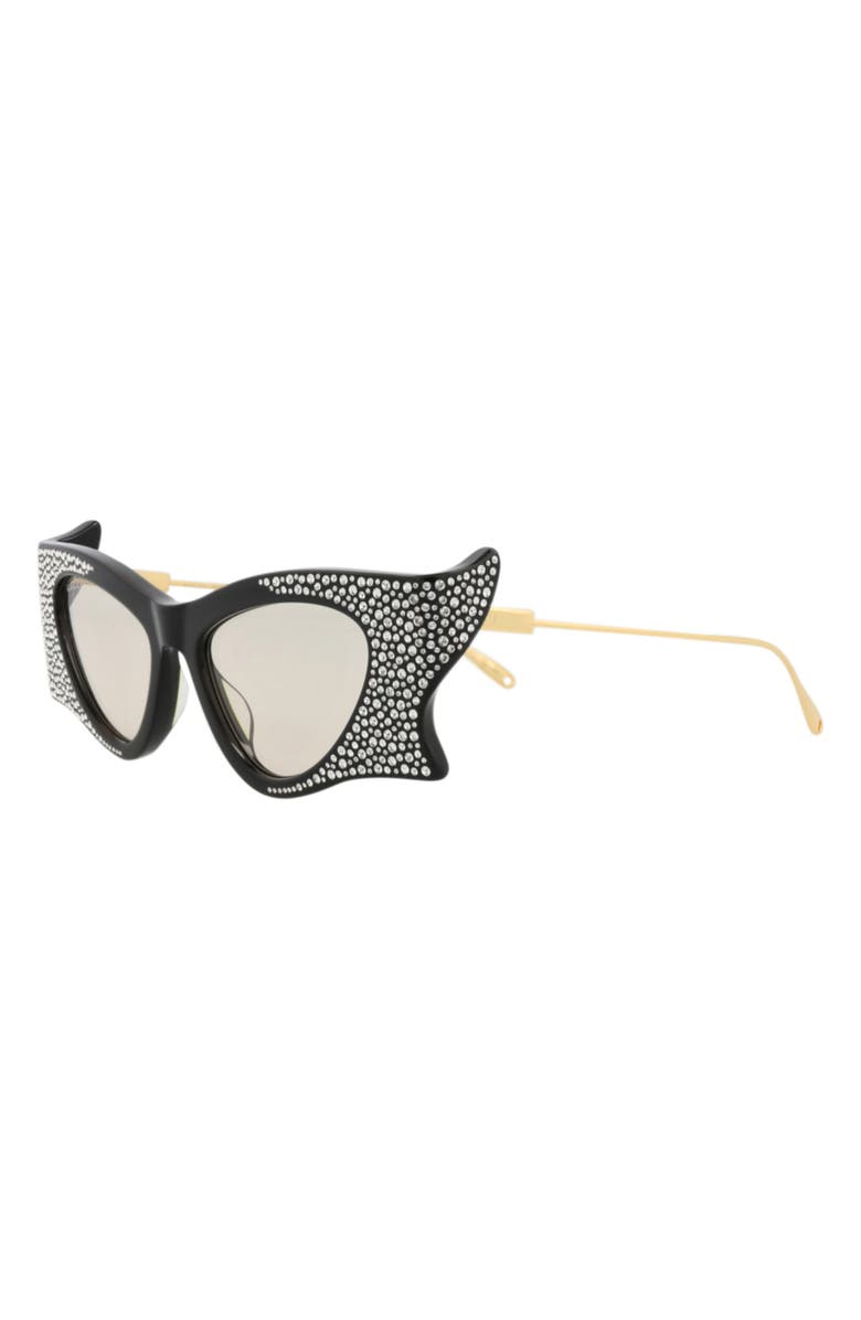 Gucci 51mm Winged Cat Eye Sunglasses, Alternate, color, Black Gold Yellow