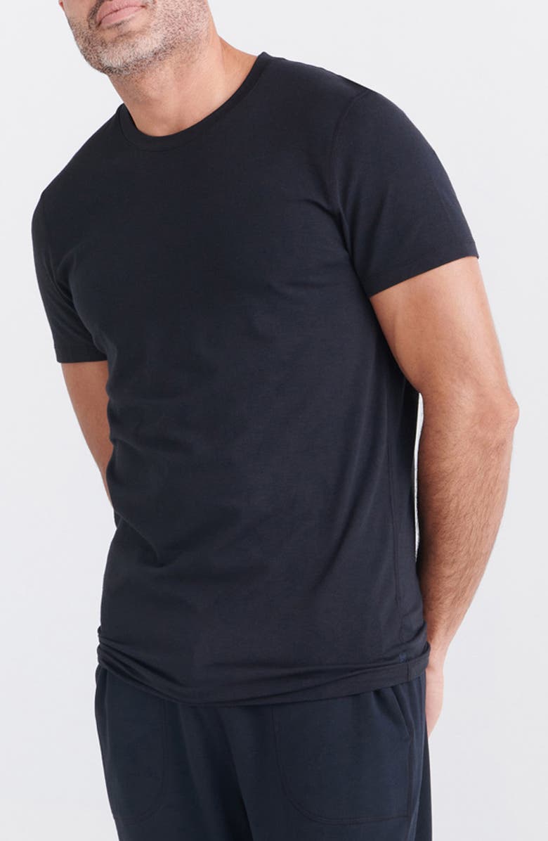 SAXX DropTemp<sup>®</sup> Cooling Cotton Slim Fit Crewneck Undershirt, Main, color, Black
