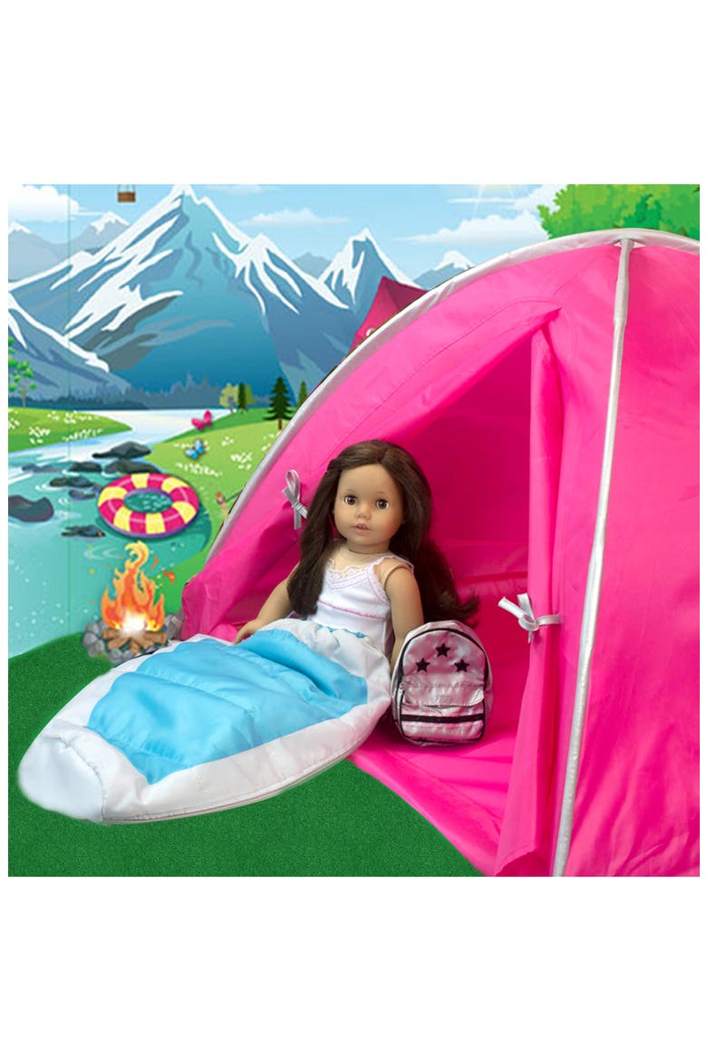 Sophia's Dome Shaped Doll Camping Tent, Alternate, color, HOT PINK