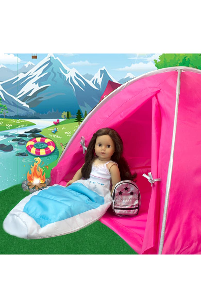 Teamson Kids Sophia's Dome Shaped Doll Camping Tent, Alternate, color, Hot Pink