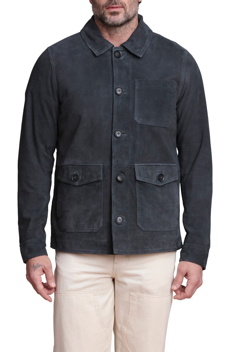 Bagatelle Suede Barn Jacket, Main, color, Dusk