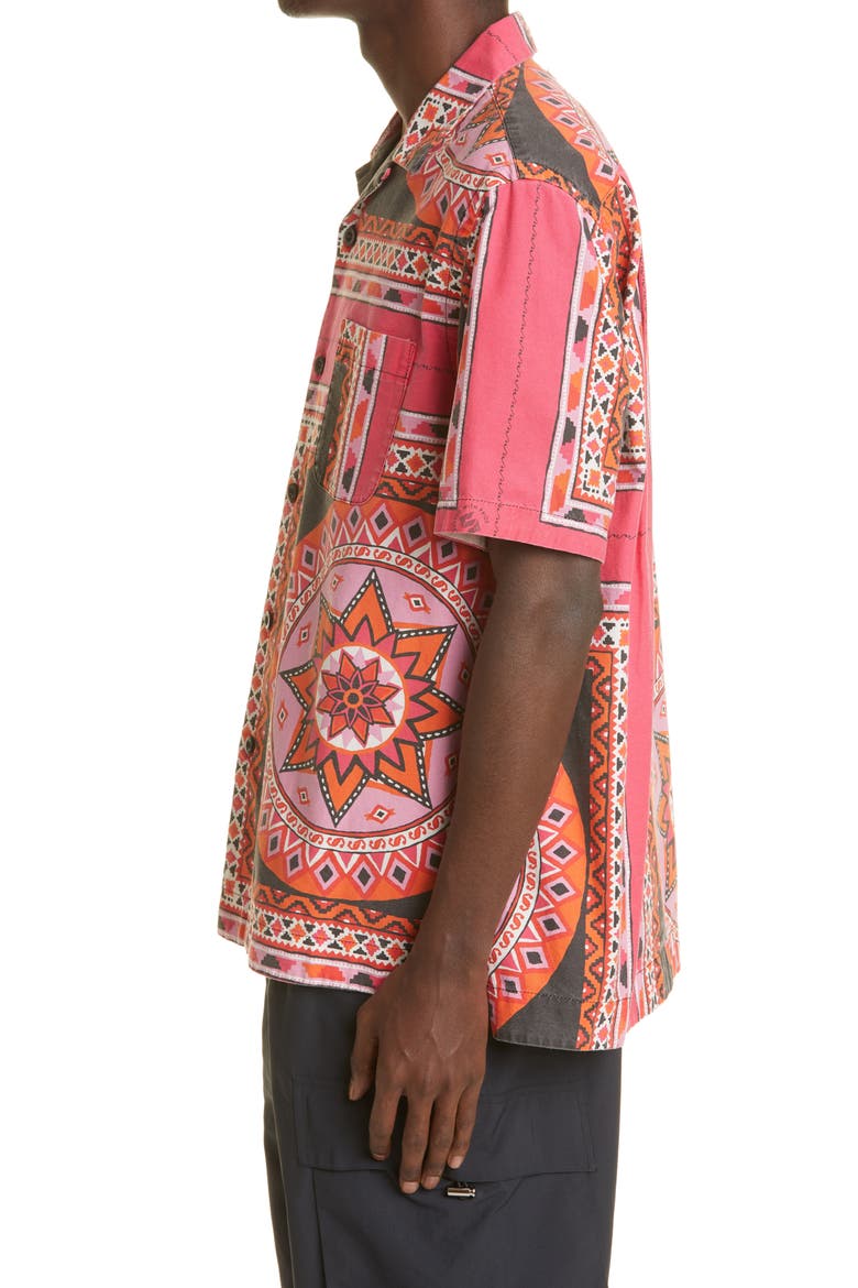 Bandana Print Camp Shirt, Alternate, color, PINK