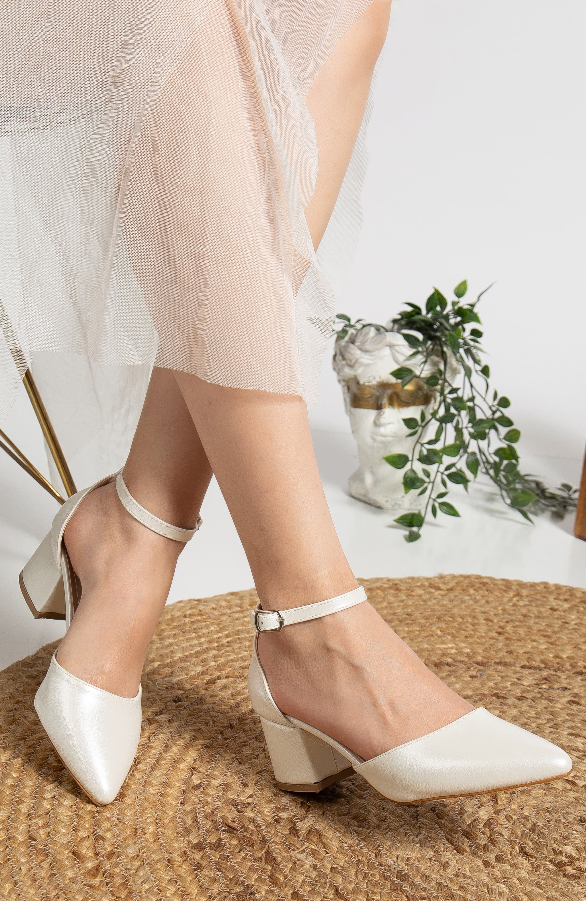 Forever & Always Shoes Marcelle Low Block Heel Pumps, Alternate, color, Ivory Faux Leather