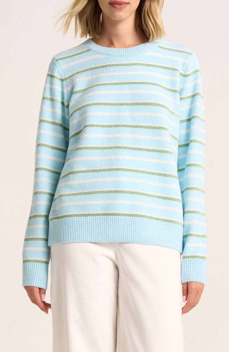 matty m. Sophia Stripe Sweater, Main, color, Sky/ Sage