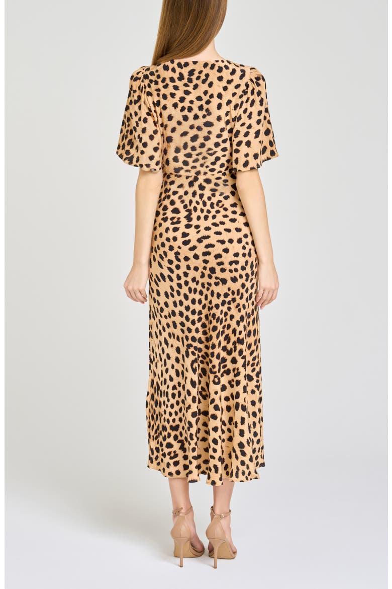 Jules Cheetah Print Midi Dress, Alternate, color, TAN CHEETAH