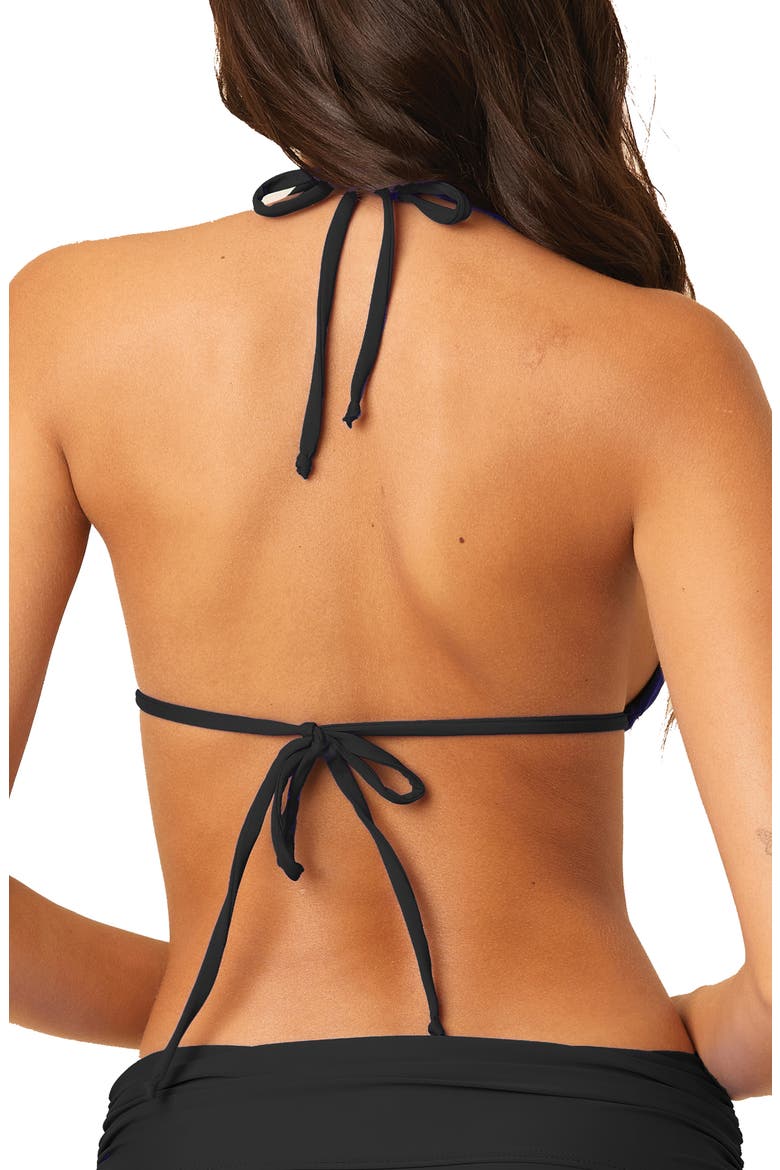 Riley Halter Triangle Bra Bikini Top, Alternate, color, BLACK
