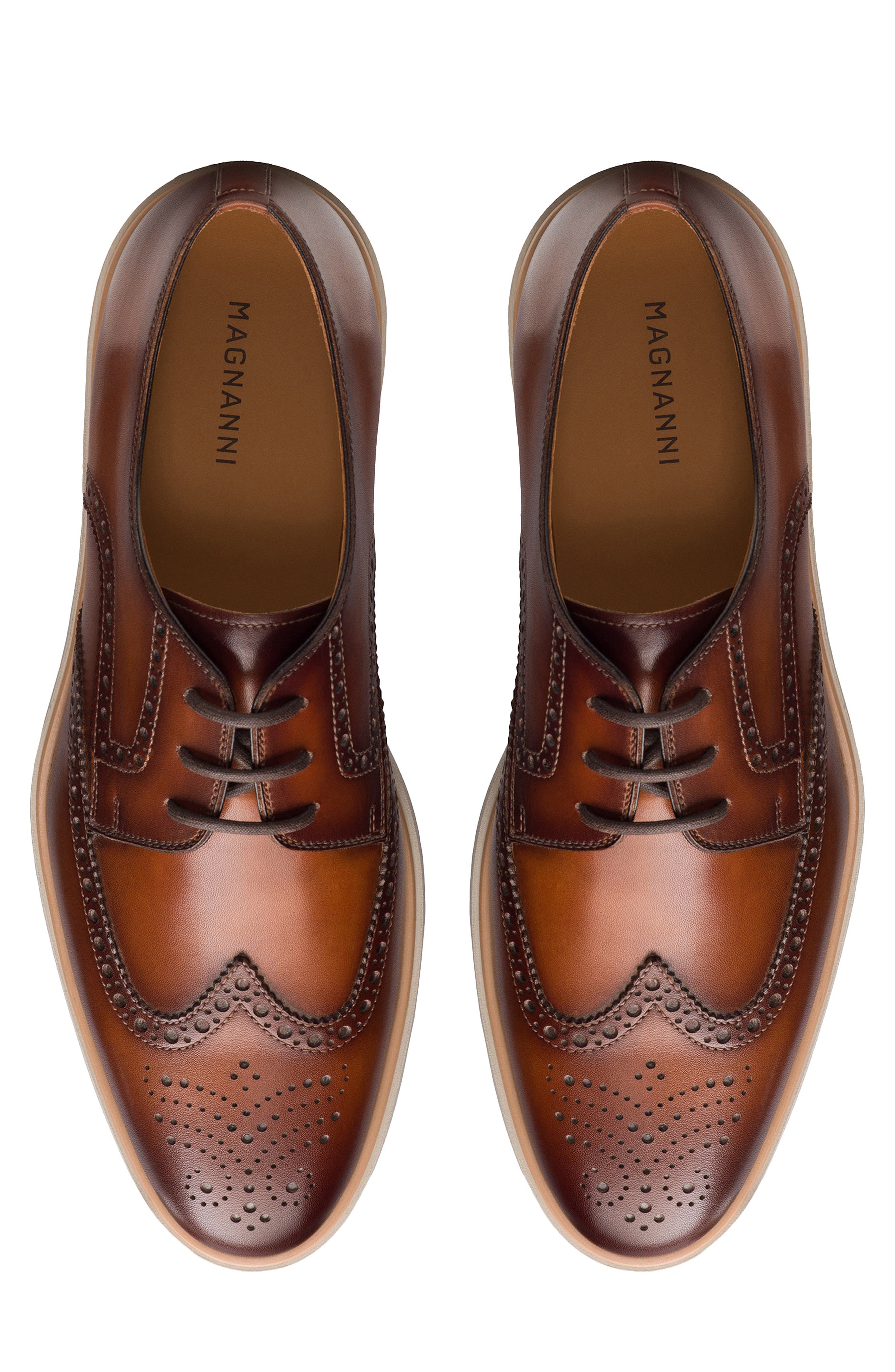 Magnanni Leonel II Wingtip Derby, Alternate, color, Cognac