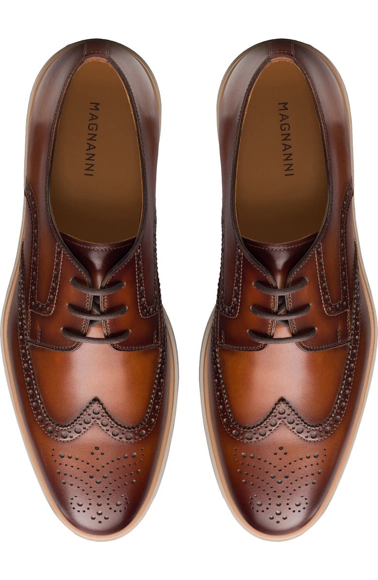 Magnanni Leonel II Wingtip Derby, Alternate, color, Cognac