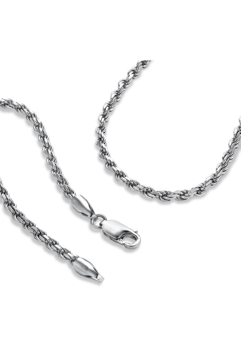 Akari Diamond-Cut Rope Chain Necklace 925 Silver, Alternate, color, Sterling Silver