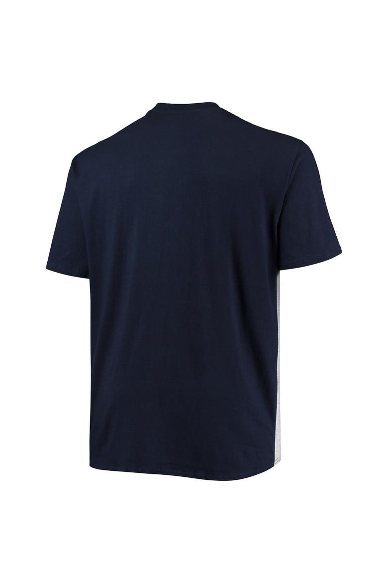Men's Fanatics Branded Navy/Heathered Gray New England Patriots Big & Tall Color Block T-Shirt, Alternate, color, Navy