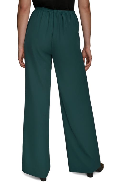 Donna Karan New York Pull-on Wide Leg Pants In Brown