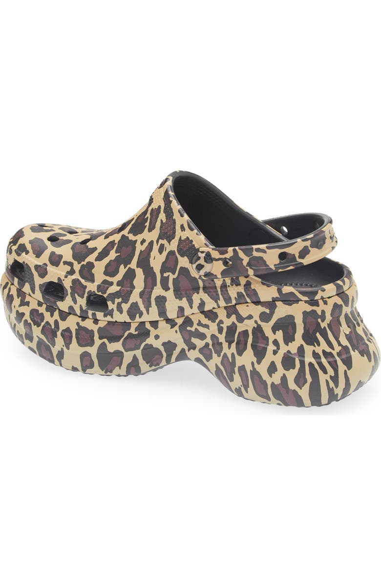 CROCS Bae Animal Platform Clog, Alternate, color, Sepia Leopard