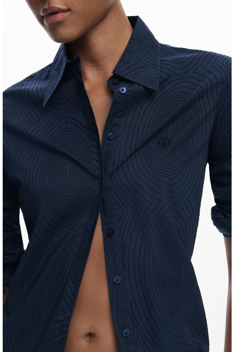 Long Sleeve Button-Up Shirt, Alternate, color, BLACK