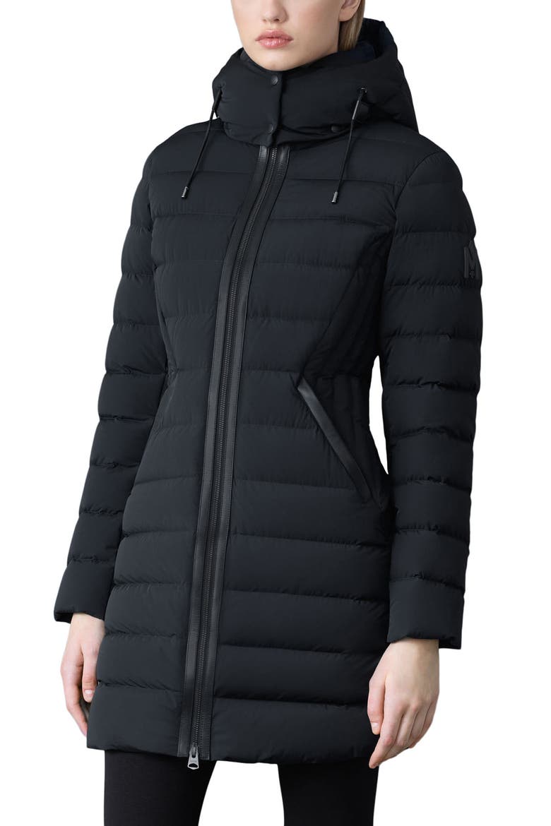Farren-Z Water Repellent Down & Feather Fill Puffer Coat, Main, color, BLACK