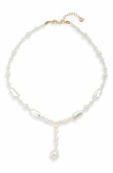 Nordstrom Mixed Faux Pearl Y-Necklace